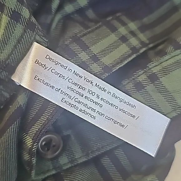 Adore Me Fleur Green Plaid Shirt Dress Small NWT - Picture 10 of 10